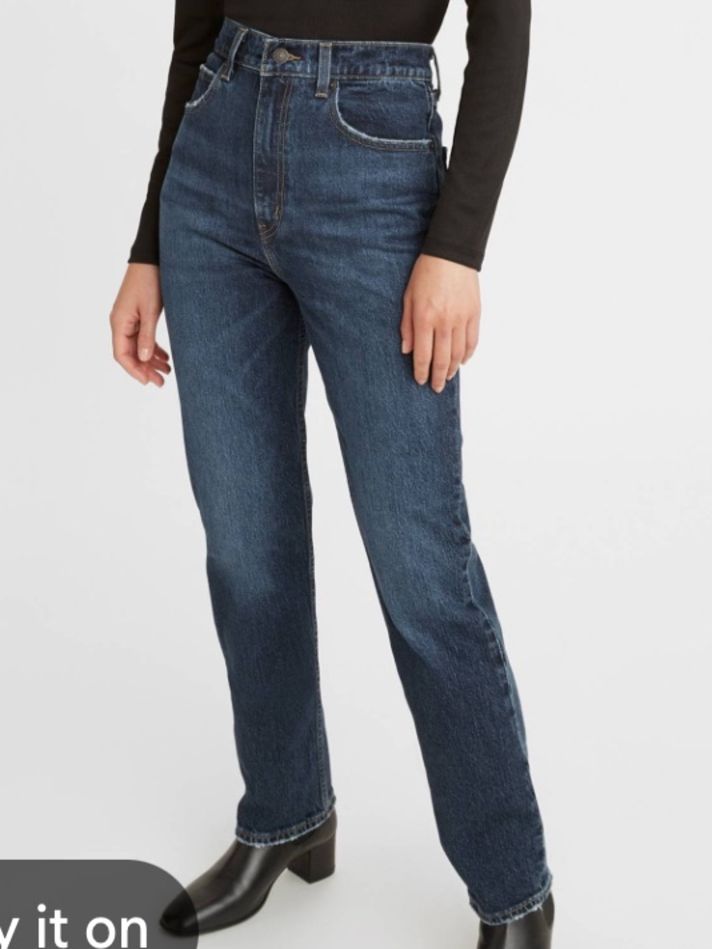 Levi’s 70s high rise slim straight dark wash blue jeans size 27